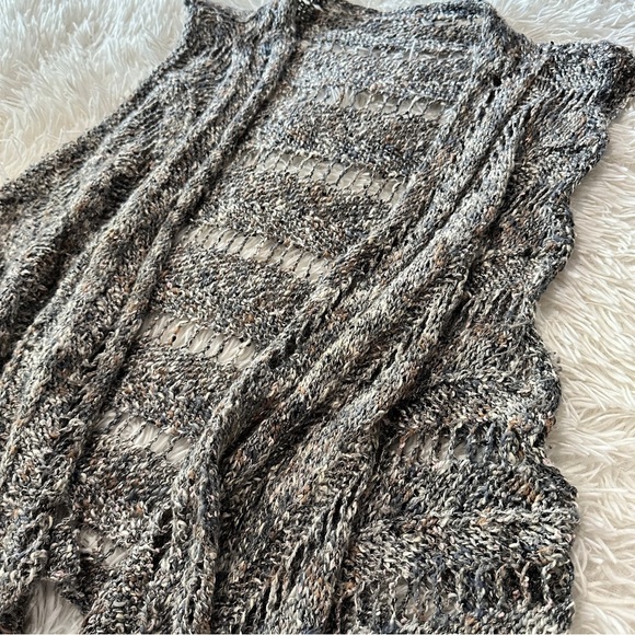 Chunky Knit Open Front Sweater Vest Cardigan – Neutral Gray Multi - Picture 15 of 15